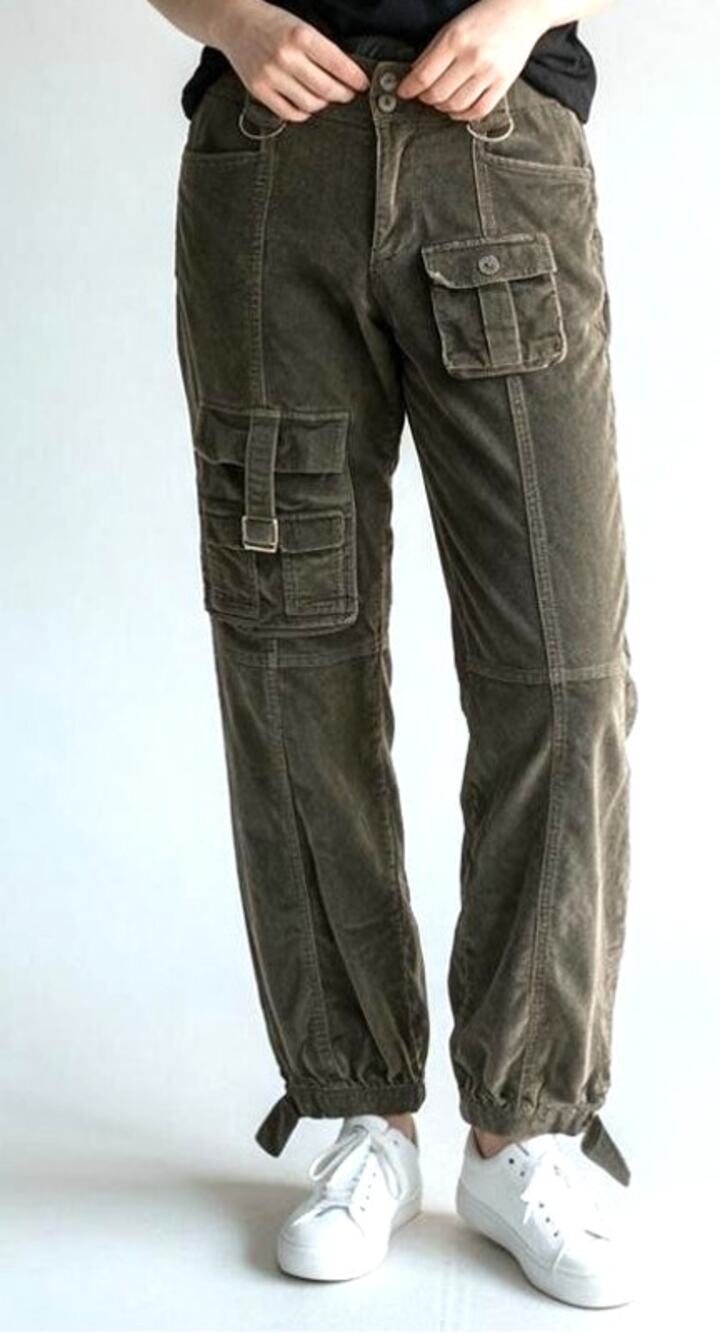 Vintage Gypsy Jeans Low-Rise Y2K Corduroy Cargo Pants Streetwear Sz 7/8